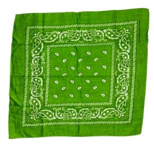 Bandana square green black paisley  WEST COAST WEST SIDE
